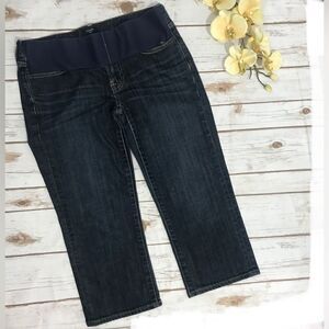 J Crew Hipslung Maternity Denim Jeans‎ Crops Size 28 under the belly stretch